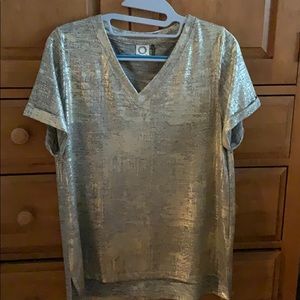 Metallic short sleeve shirt